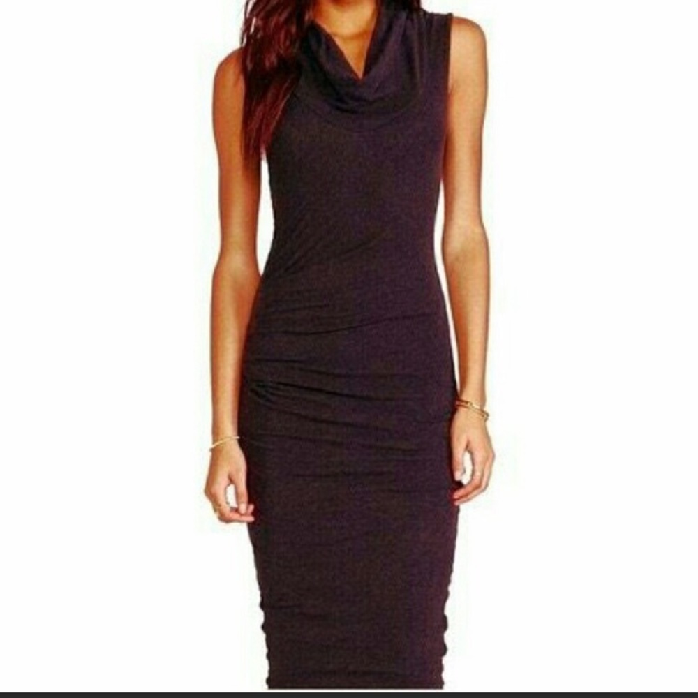 James Perse cowl neck bodycon stretch dress